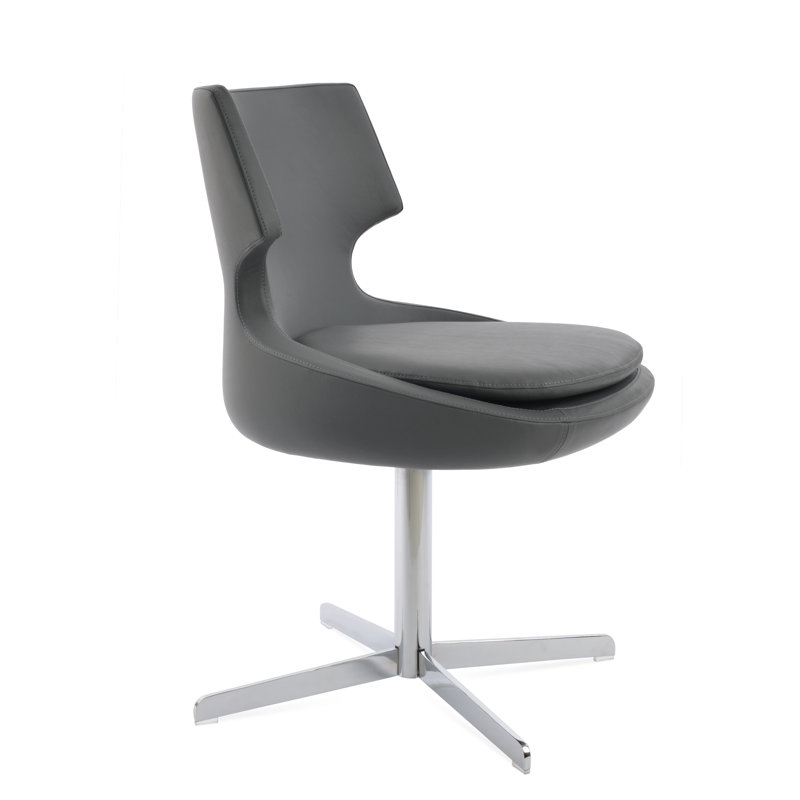 Chaise de salle à manger rembourrée Patara, Gris