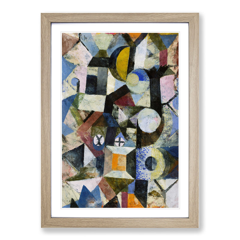 Yellow Half-Moon by Paul Klee - Framed Print, 36cm H x 27cm W x 2cm D, Oak Framed