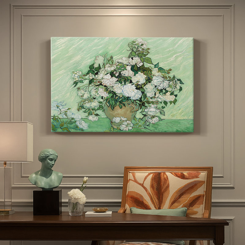 Roses - Vincent van Gogh - Toile tendue avec châssis - 1890, 24x36