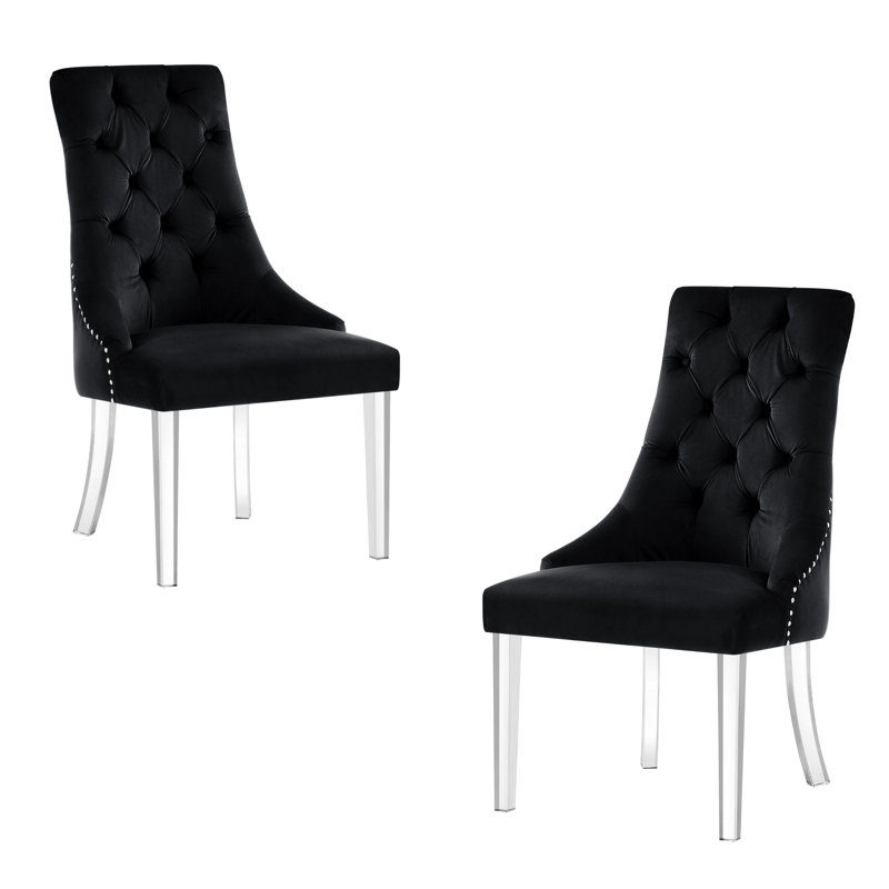 Chaise Baek Jane, Velours noir