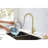 Kitchen Pull Down Faucet - 360 Rotatable High Spout, One For Convenient Water Temperature And Flow Control, Corrosion Rustproof, Gold Stainless Steel, 16.01 In. Deep, 9.74 Wide, 8.79 High, 4.19 Lb-651576707