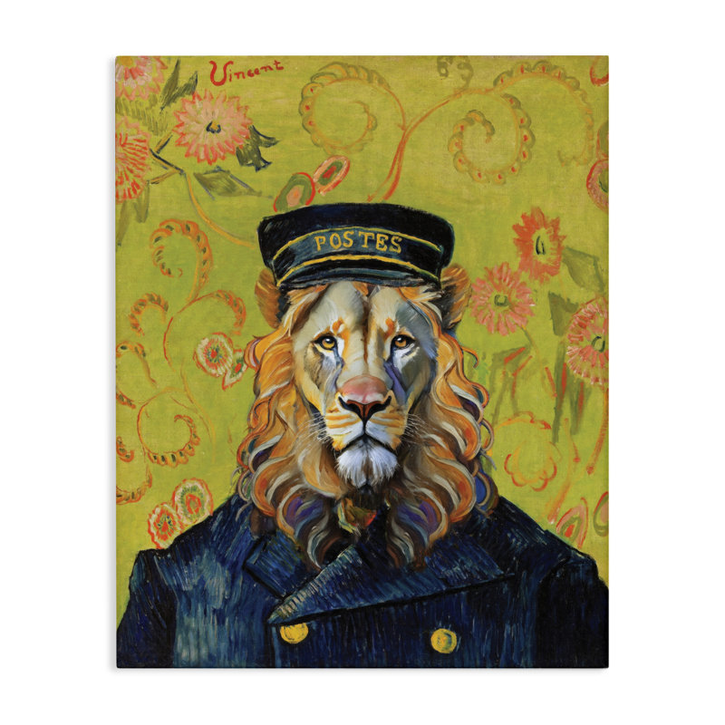 «French Lion Postmaster Canvas», conception par Grotto Studios, H 30 po x l 24 po