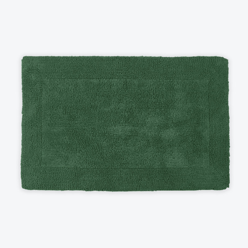 Ruthann Cotton Reversible Bath Mat, Dark Green