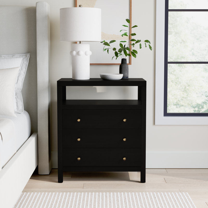 Celine 28" 3-Drawer Nightstand, Antique Coffee, Antique Coffee
