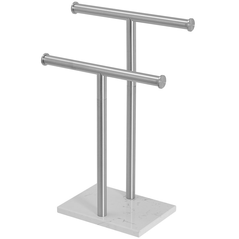 Porte-papier hygiénique sur pied, Nickel brossé