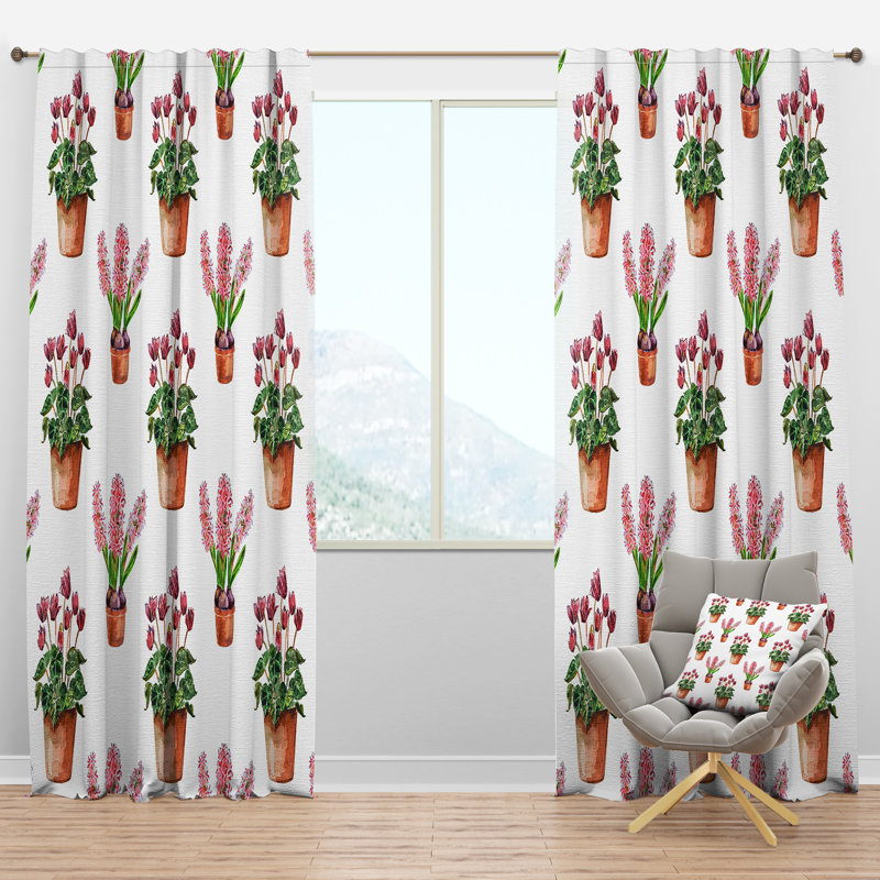 Home Flower - Floral Curtain - Velvet Room darkening - 1 panel, 52"W x 63"L