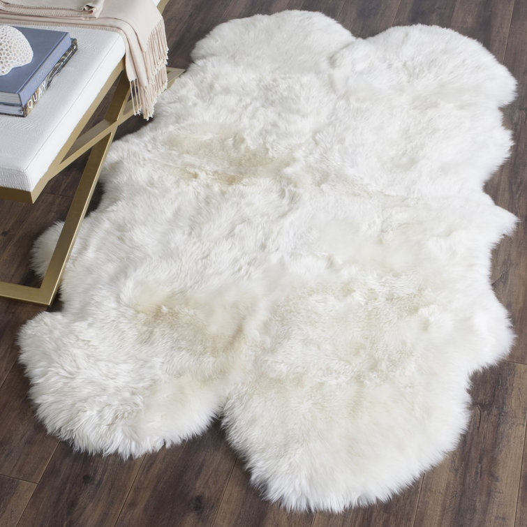 Keira Solid Colour Sheepskin Hand Woven Area Rug