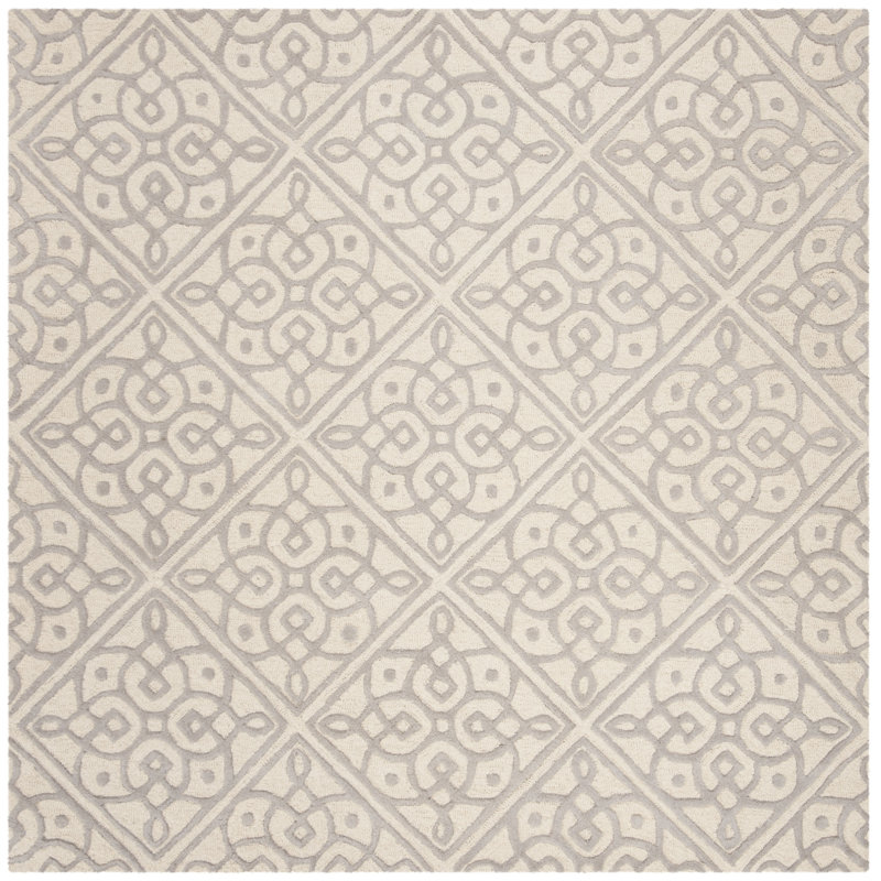 Sadik Hand Tufted Wool Geometric Rug, Square 6'
