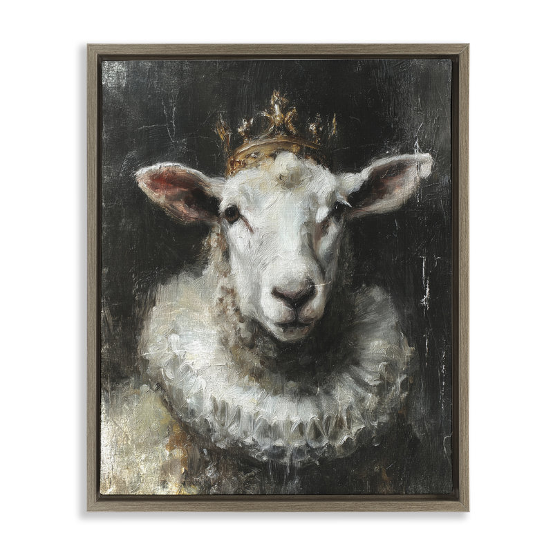 Cadre flottant couronne de moutons, design par Svetlana Aleynikova, Montalcino orme flottant encadré, H 31 po x l 25 po