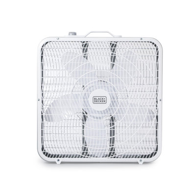 BLACK+DECKER Box Fan with 3 Speed Settings, 20” Box Fan Rotary Knob and Recessed Cord Storage