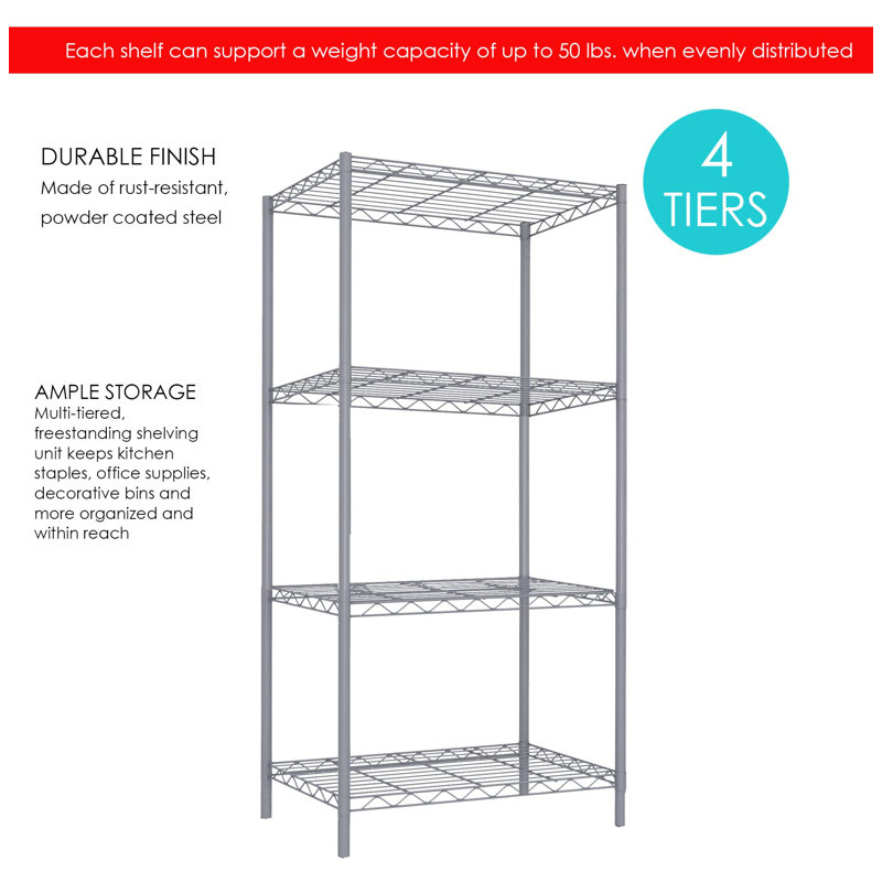 Étagère H 46,5 po x l 21 po x P 13,8 po, Gris