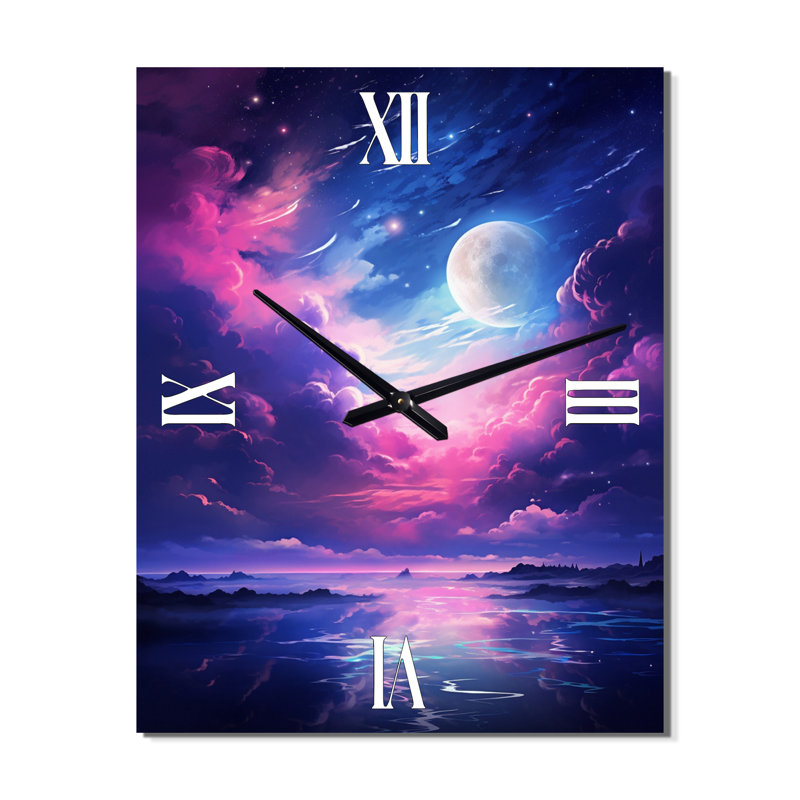 Lune dans les nuages - horloge murale surdimensionnée, Moyen