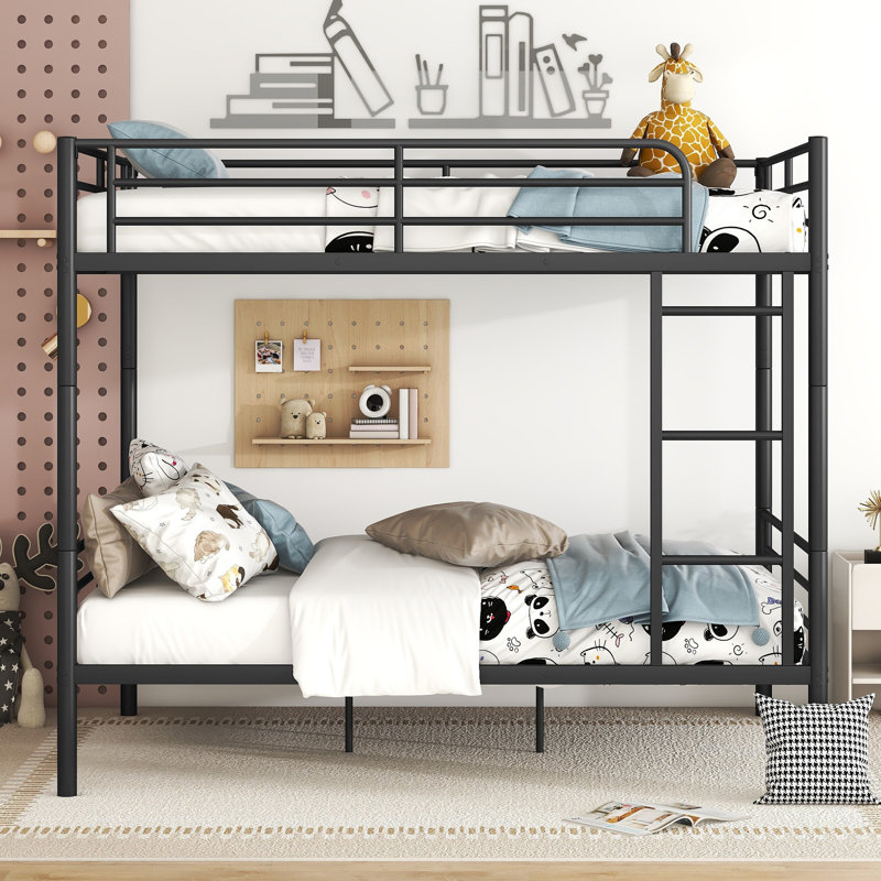 Ailleen Wooden Bunk Bed Set With Trundle, Storage, And Desk, Black, Full over Full