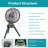 Oscillating Camping Fan With LED Lantern, 10400Mah Battery Operated Portable Fan-90404865