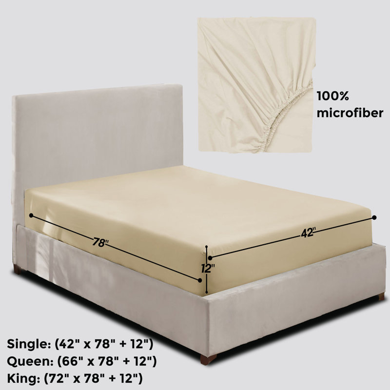 Javiyon Flannel Brushed Fitted Sheet, Single, Beige