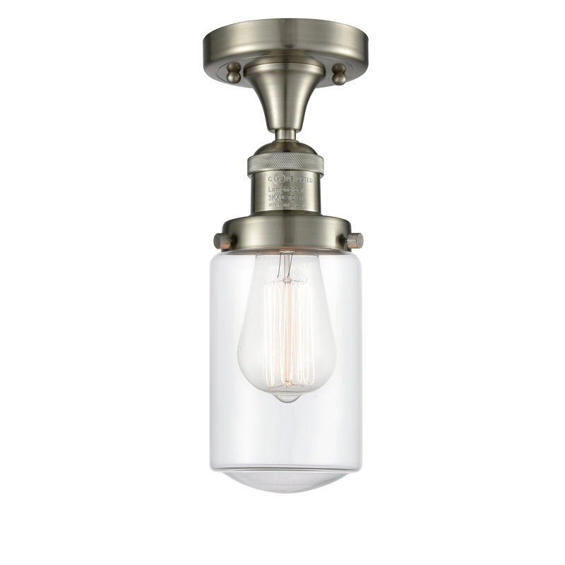 Plafonnier semi-encastré 4,5 po Saroyan, Ampoule DEL 6 watts Vinage, Transparent, Nickel satiné brossé