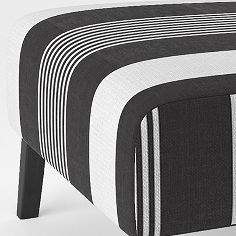 Fauteuil de chambre rembourré à motifs noir et blanc