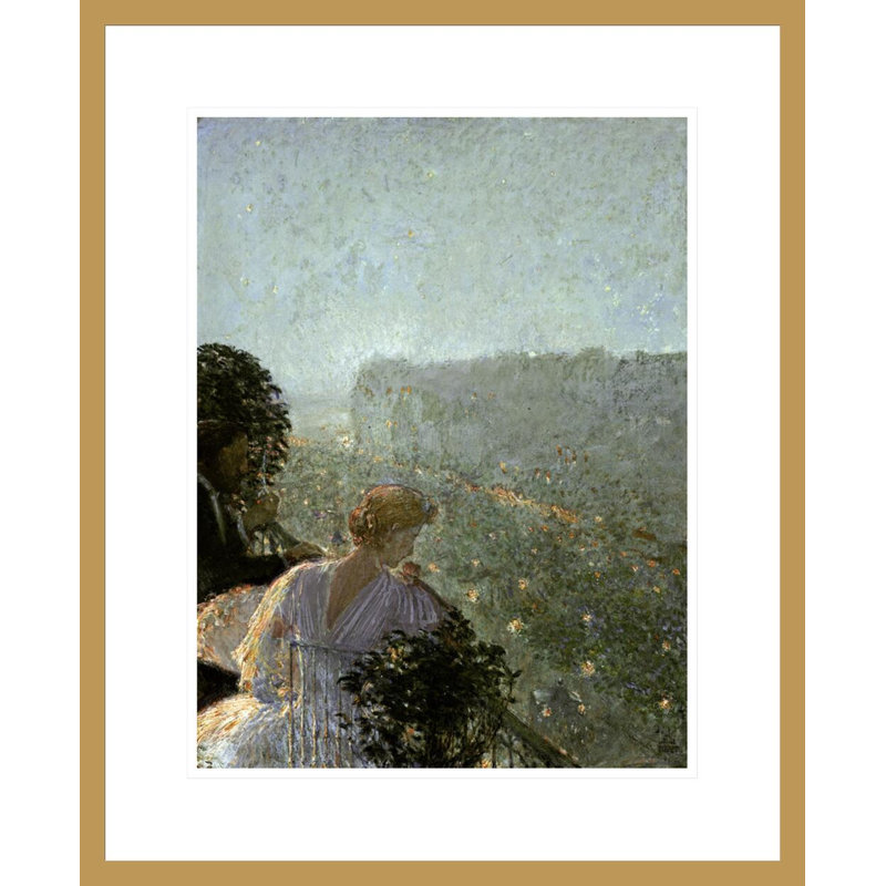 «Summer Evening Paris» par Childe Hassam - impression giclée encadrée, H 21,69 po x l 17,75 po