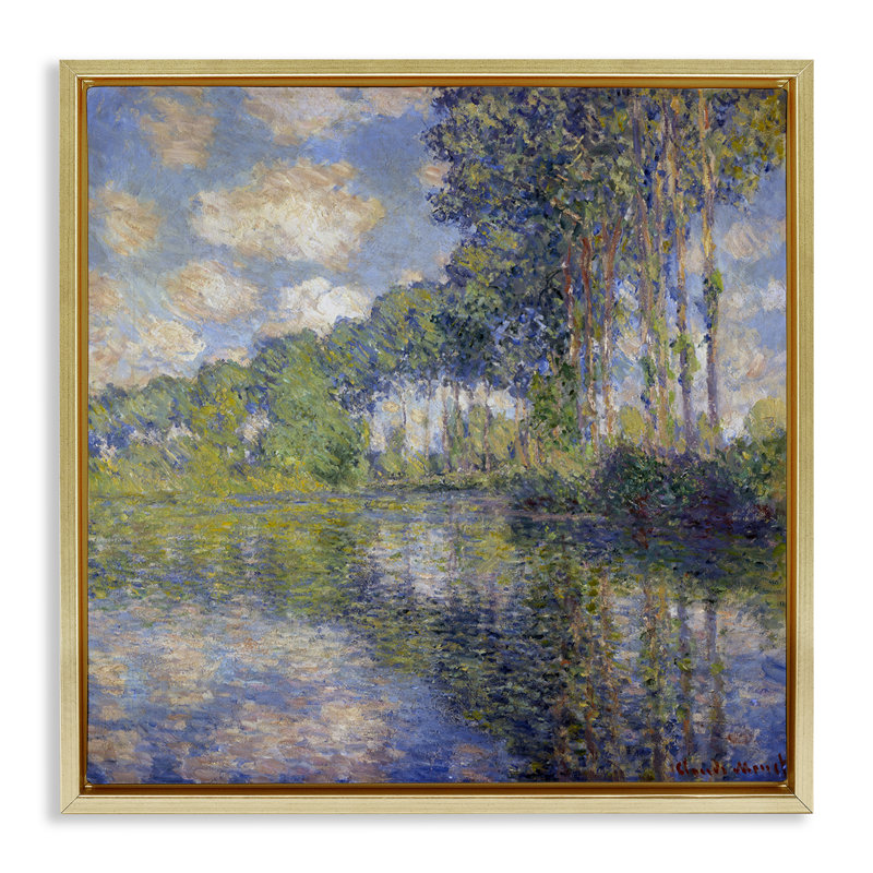 Art mural classique sur toile flottante encadrée "Monet" par One1000paintings, Cadre flottant métallique doré