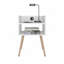 Table de chevet avec port USB, 2 tablettes - blanc