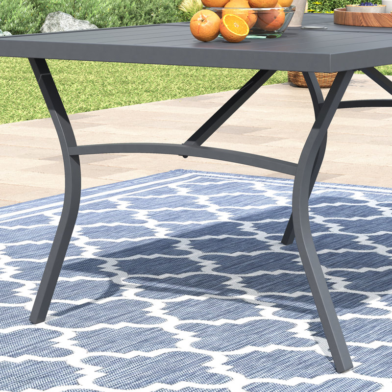 Table de salle à manger rectangulaire pour l'extérieur, Gris, H 28,3 po x l 63 po x P 37,8 po