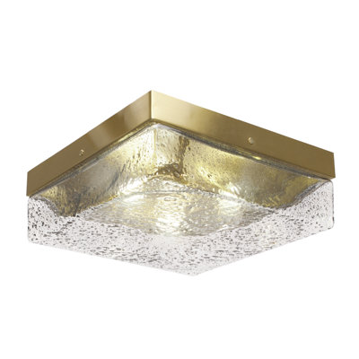 12" Flush Mount, 3-Bulbs, Show With Glass