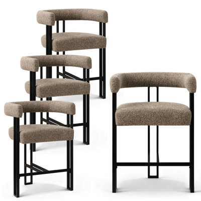 24" Upholstered Tweed Counter Stool (Set of 4)