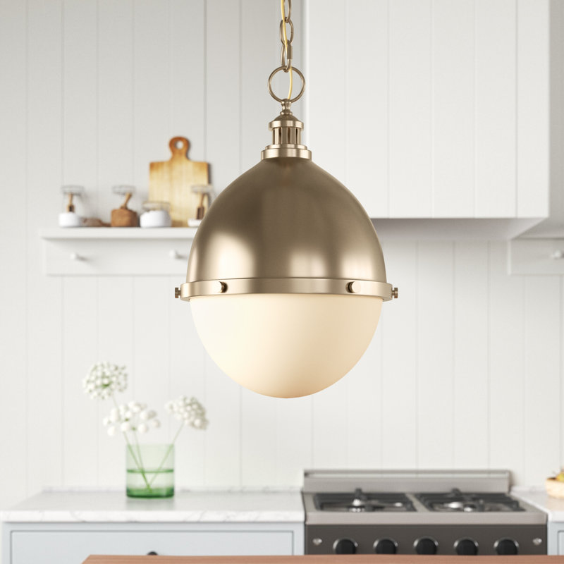 Haley 1 - Light Single Pendant, 24.63" H x 17.5" W x 17.5" D, Burnished Brass