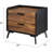 Chauncey 2-Drawer Nightstand in Walnut and Black
