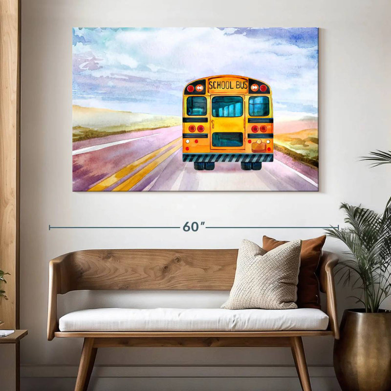 Mehar Yellow School Bus, 34" H x 51" W