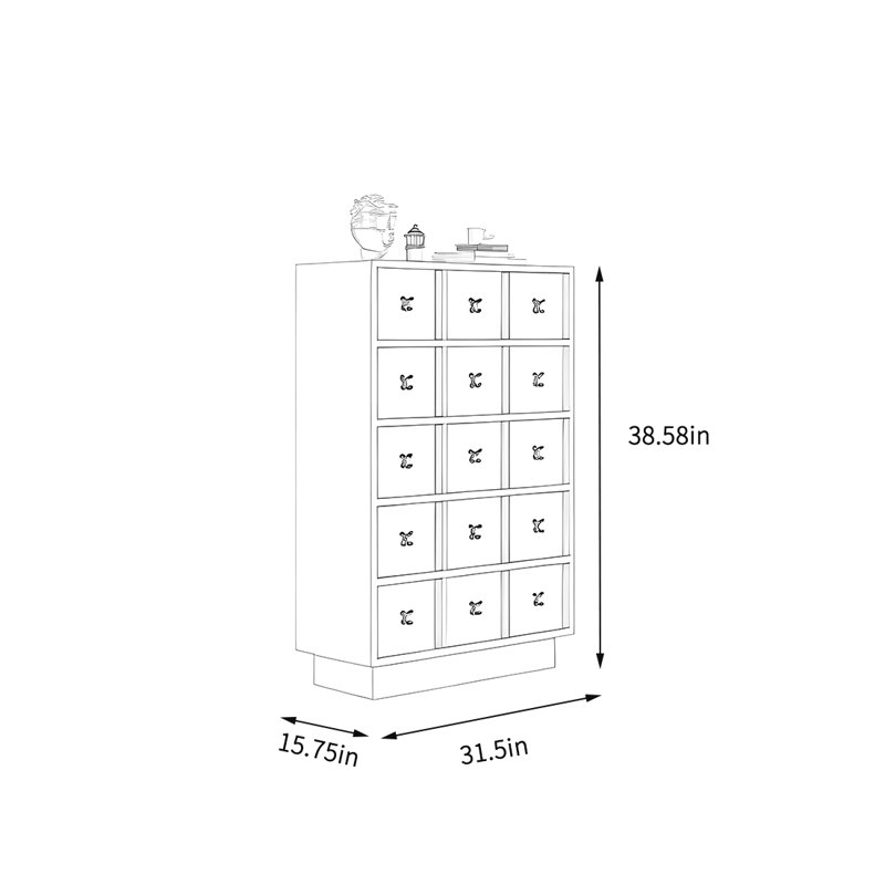 Large capacity storage cabinet for the bedroom
