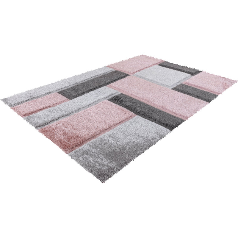 Geometric Shaggy Area Rug, Rectangle 152 x 279 cm