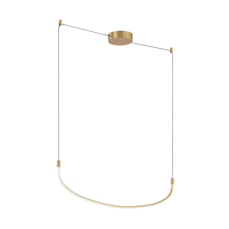 Talis 1 - Light LED Pendant, Brushed Gold, 11.75" H x 47.25" W x 0.88" D