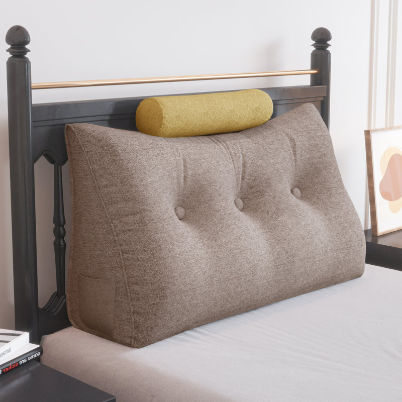 Triangular Backrest Cushion, Yellow, 50cm H x 160cm W
