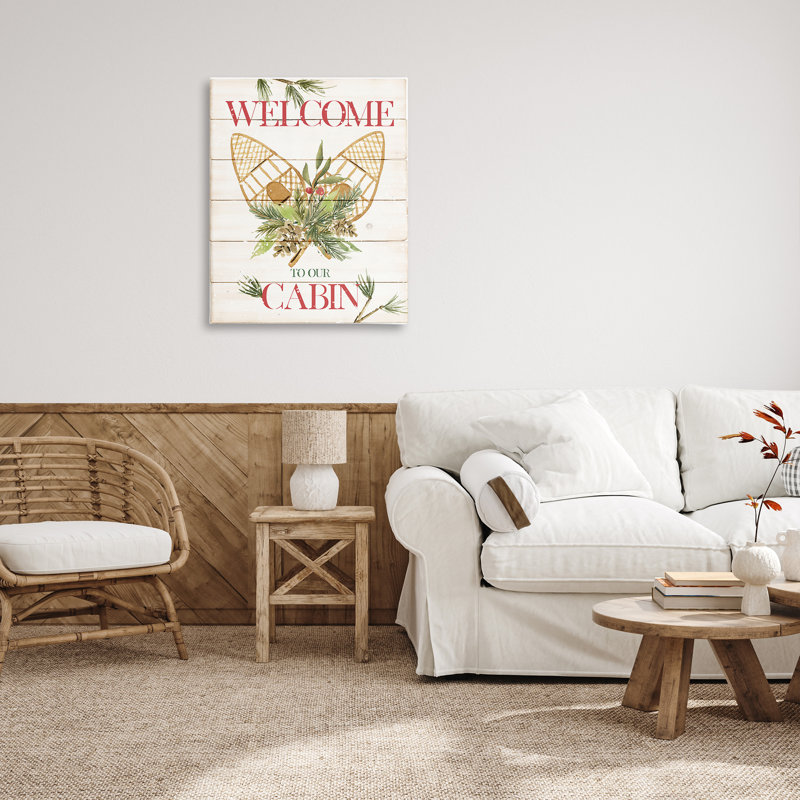 «Rustic Cabin Welcome», toile par Deane Beesley, H 40 po x l 30 po