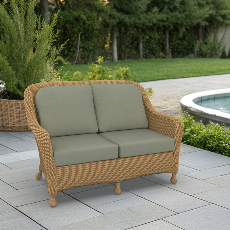 Indoor/Outdoor Sunbrella® Seat/Back Cushion, Sunbrella Canvas Seasalt