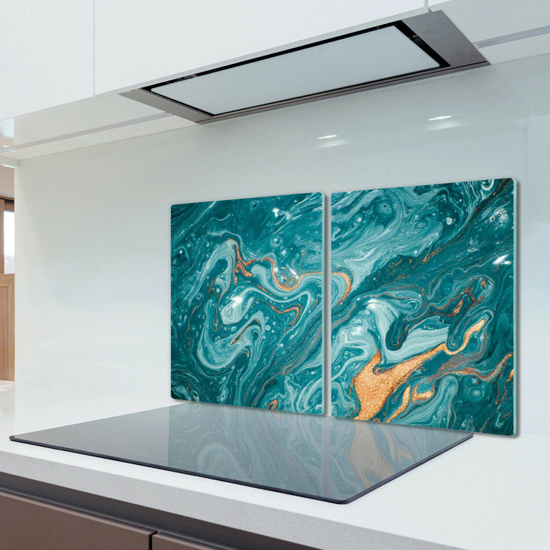 Goldrick Irregular Spiral Wave Marble Chopping Board, 30cm L x 52cm W