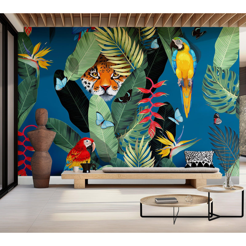 Premium Wallpaper Wall Mural - Jungle Tiger, 96" L x 120" W