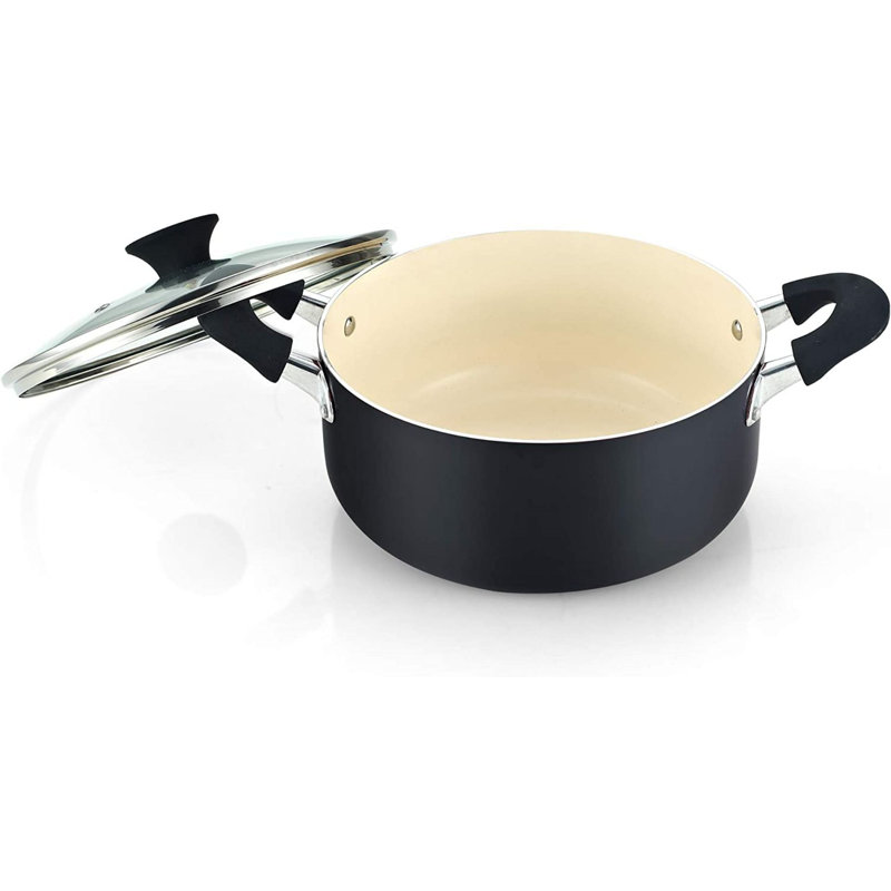 Black 10-Piece Nonstick Ceramic Coating Aluminum Cookware Set