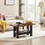 Ferdinando Small Coffee Table Oval Modern Center Table Wooden Storage Side End Table for Small Space Living Room