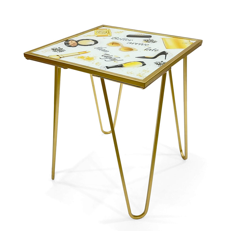 Bhairavi Glass Top End Table