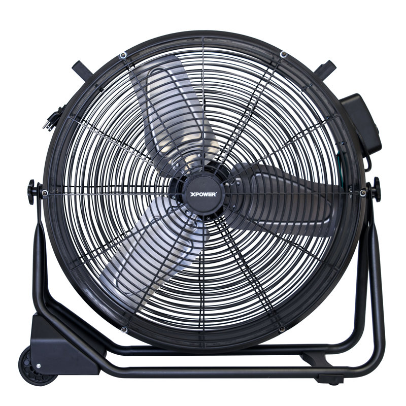 XPOWER FD-650DC Energy Saving Brushless 24 Inch Drum Fan With DC Motor, Black