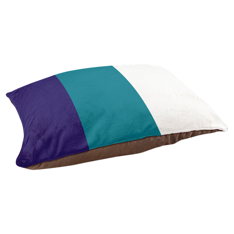 Oreiller rectangulaire designer, Moyen (L 18 po x l 28 po), Mauve foncé / bleu sarcelle / blanc