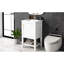 Meuble-lavabo blanc de 20 po avec lavabo, porte d'armoire à fermeture douce, support de rangement et tablette ouverte, bois massif, style moderne pour les petites salles de bain