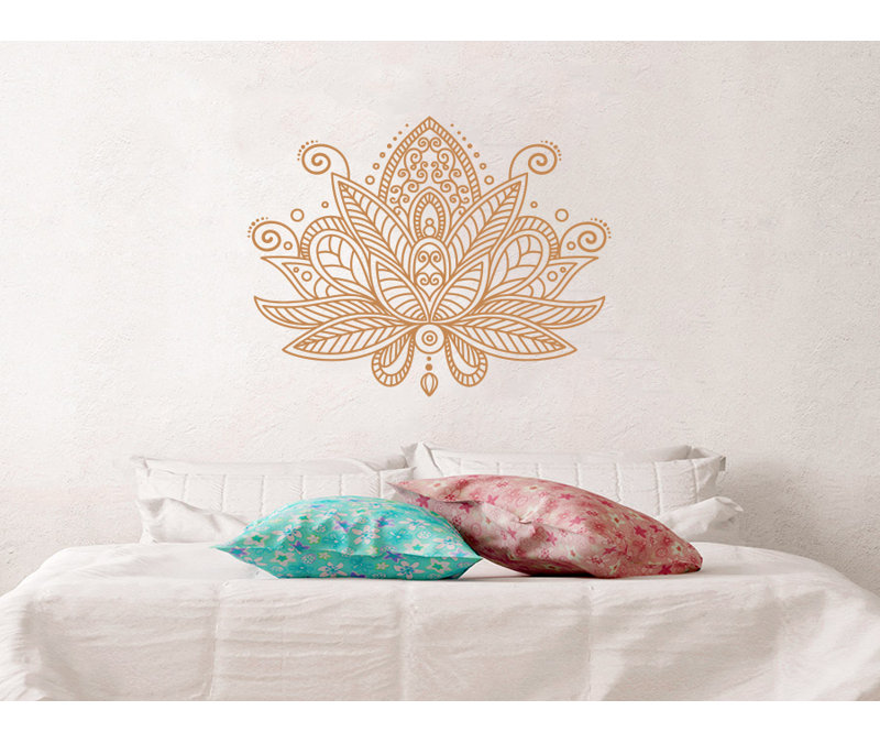Décalcomanie murale fleur mandala lotus Estrella, Brun pâle