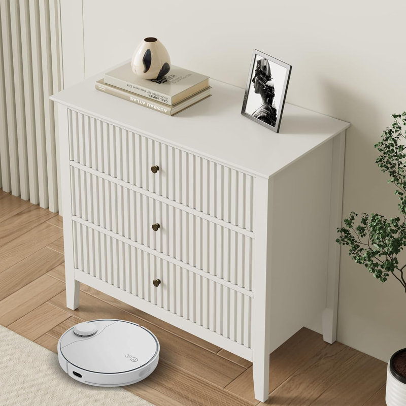 32 Inch Wide Nightstand Set Of 2, Large Nightstand With 3 Drawer, Modern End Table, Wood Beside Table For Home And Office