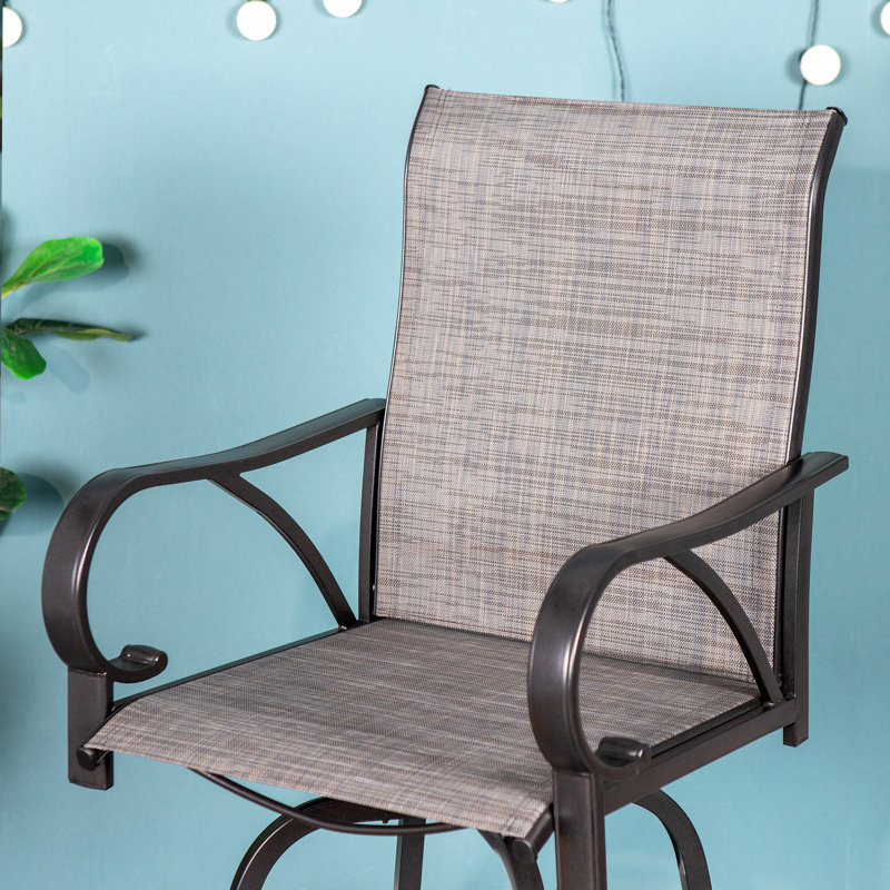 Alyssia 29" Patio Bar Stool, Dark Gray