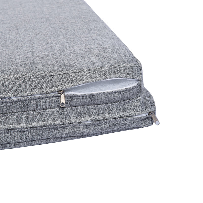 Ensemble de chaise longue avec coussin Willora, Beige