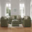 Marvella 4-Piece Living Room Set, Sofa, Loveseat, Chair, and Ottoman with Mosswood Chenille Upholstery