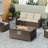 Outdoor Fire Table  Propane  Fire Pit Rattan Gas Fire Table, Gas Fire Table With Tile Tabletop